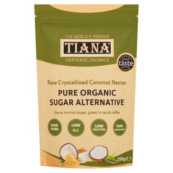 Tiana Fair Trade Organics The World's Premier Raw Crystallised Coconut Nectar 250g