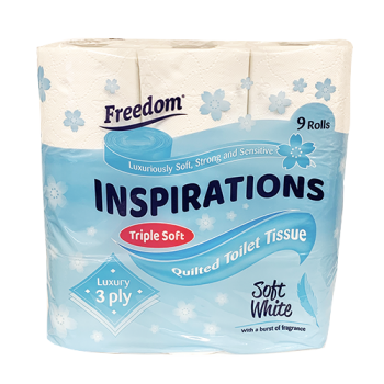 Freedom Inspirations Triple Soft Quilted Toilet Tissue 3 Ply Soft White 9s 