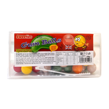 Sweeties Gum Balls Tutti Frutti Flavoured Bubble Gum 200g 