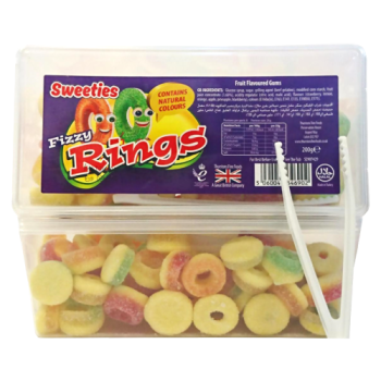 Sweeties Fizzy Rings Halal Fruit Flavoured Gums 200g 