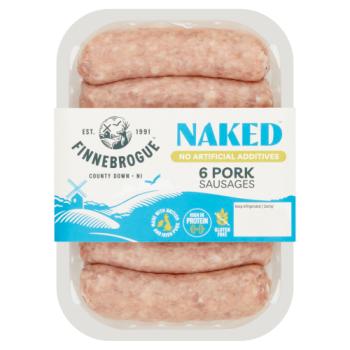 Finnebrogue Naked 6 Pork Sausages 400g