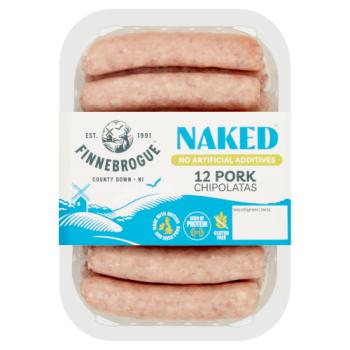 Finnebrogue Naked 12 Pork Chipolatas 340g