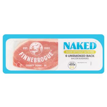 Finnebrogue Naked 6 Unsmoked Back Bacon Rashers 200g