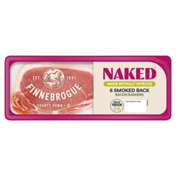 Finnebrogue Naked 6 Smoked Back Bacon Rashers 200g