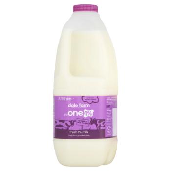 Dale Farm Fresh 1% Milk 3.52 Pints/2L