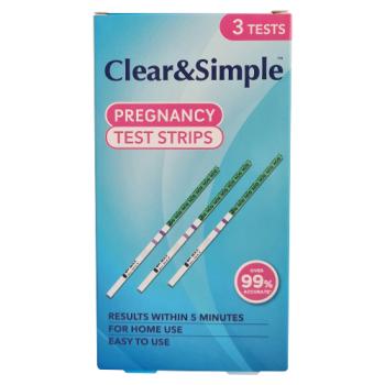 Clear & Simple 3 Pregnancy Test Strips 