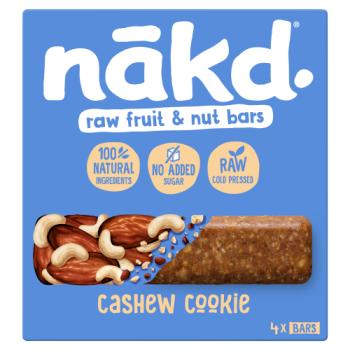 Nākd Cashew Cookie Raw Fruit & Nut Bar 4 x 35g