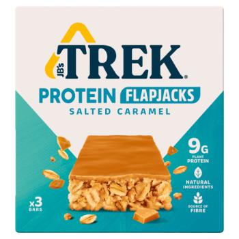 Trek Salted Caramel Protein Flapjacks Bars 3 x 50g