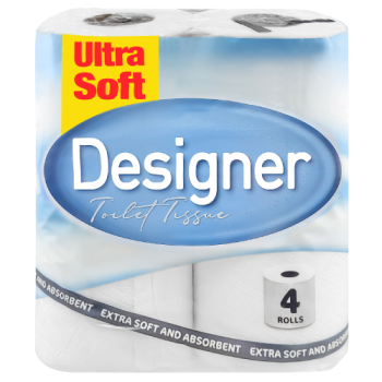 Designer Ultra Soft Toilet Tissue 4pk 