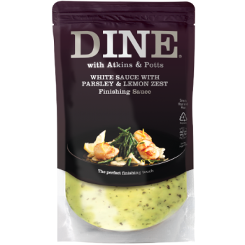 Dine with Atkins & Potts White Sauce with Parsley & Lemon Zest 350g 
