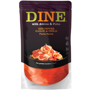 Dine with Atkins & Potts Red Pepper, Garlic & Chilli Pasta Sauce 350g 