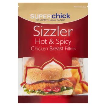 Superchick Sizzler Hot & Spicy Chicken Breast Fillets 1kg