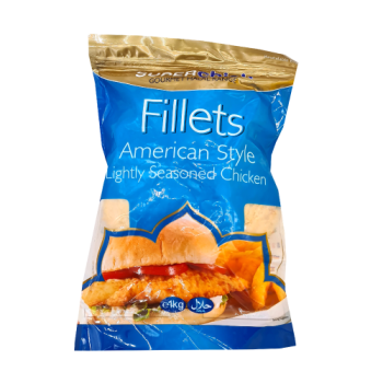 Superchick American Style Chicken Fillets Lightly Seasoned Halal 1kg 