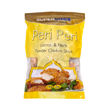 Superchick Peri Peri Tender Chicken Strips Lemon & Herb Halal 1kg 