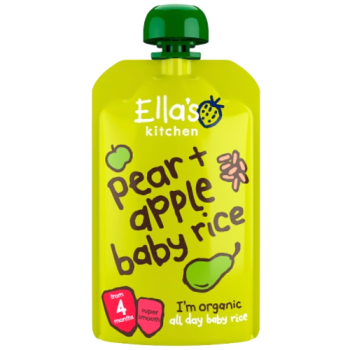 Ella's Kitchen Organic Pear and Apple Baby Rice Baby Food Pouch 4+ Months 120g