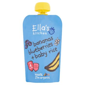 Ella's Kitchen Organic Bananas, Blueberries and Baby Rice Baby Pouch 4+ Months 120g