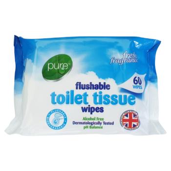 Pure Flushable Toilet Tissue Wipes