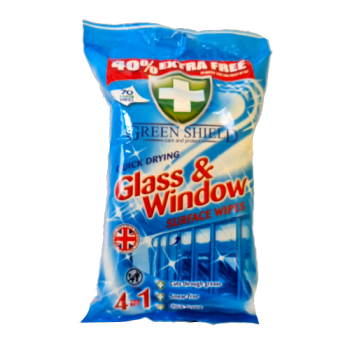 Green Shield Glass & Surface Wipes 70s 