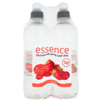 Essence Strawberry & Raspberry Flavoured Still Spring Water 4 x 500ml