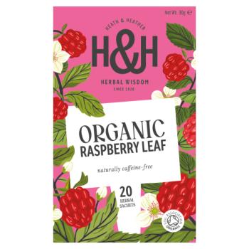 Heath & Heather Organic Raspberry Leaf 20 Envelope Teabags 30g