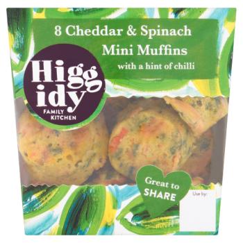 Higgidy 8 Cheddar & Spinach Mini Muffins 160g