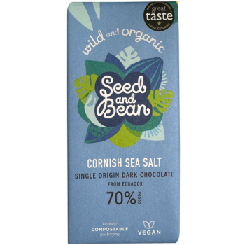 Seed and Bean Cornish Sea Salt 70% Cocoa Dark Chocolate 75g 