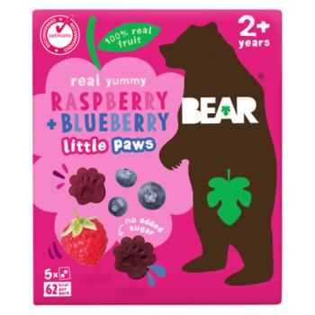 Bear Raspberry + Blueberry Little Paws 2+ Years 5 x 20g