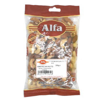 Alfa American Nuts Almonds, Cashew Kernels & Walnuts 200g 