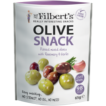 Mr Filbert's Pitted Mixed Olives with Rosemary & Garlic 65g 