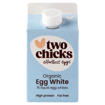 Two Chicks Organic Free Range Egg White 15 Liquid Egg Whites 500g