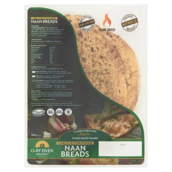 Clay Oven Bakery Garlic & Coriander Naan Breads 360g