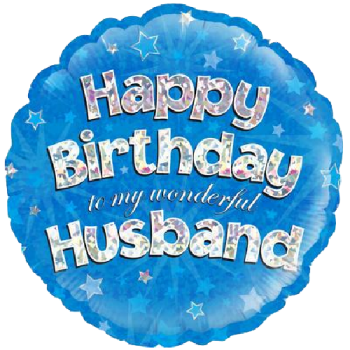 Oaktree Happy Birthday Husband Holographic Balloon 18in 