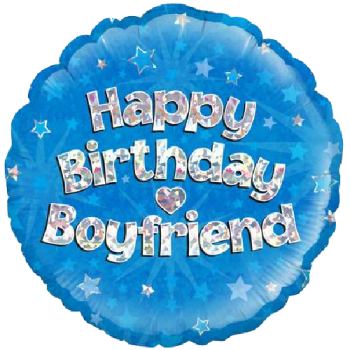 Oaktree Happy Birthday Boyfriend Holographic Balloon 18in 
