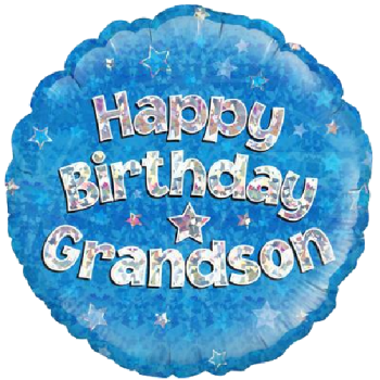 Oaktree Happy Birthday Grandson Holographic Balloon 18in 