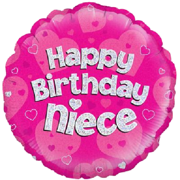 Oaktree Happy Birthday Niece Holographic Balloon 18in 