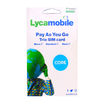 Lycamobile Pay As You Go Trio Sim Card Core