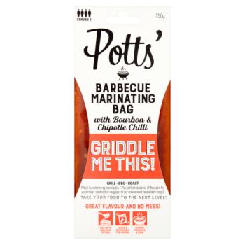 Potts' Barbecue Marinating Bag with Bourbon & Chipotle Chilli 150g