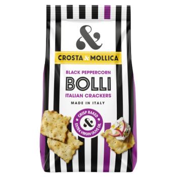 Crosta & Mollica Black Peppercorn Bolli Italian Crackers 150g