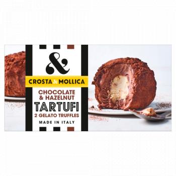Crosta & Mollica Chocolate & Hazelnut Tartufi Gelato Truffles 2 x 104g (208g)