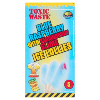 Toxic Waste 5 Blue Raspberry Lollies