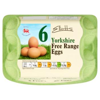 Elliotts 6 Yorkshire Free Range Eggs Medium