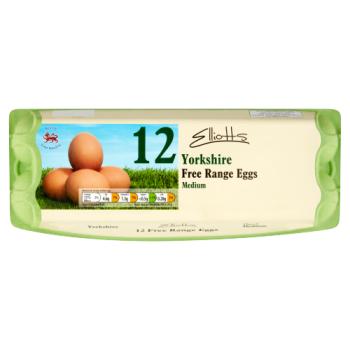 Elliotts 12 Yorkshire Free Range Eggs Medium