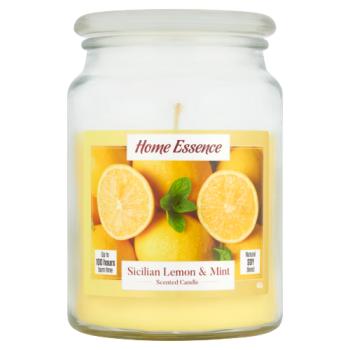 Home Essence Sicilian Lemon & Mint Scented Candle 453g