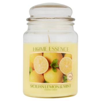 Home Essence Sicilian Lemon & Mint Scented Candle 500g