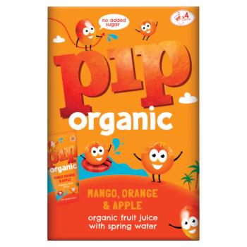 Pip Organic Mango, Orange & Apple Organic Fruit Juice with Spring Water 4 x 180ml