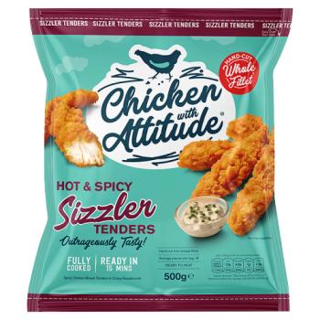 Chicken with Attitude Hot & Spicy Sizzler Tenders 500g