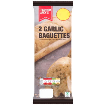 Farmer Jack's 2 Garlic Baguettes 338g PM £1.49 