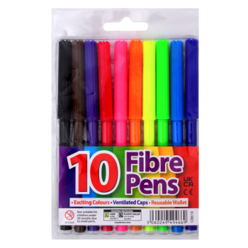 Fibre Pens in Wallet 10pk 