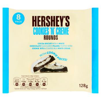 Hershey's 8 Cookies 'N' Creme Rounds 128g