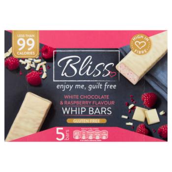 Bliss White Chocolate & Raspberry Flavour Whip Bars 5 x 25g (125g)